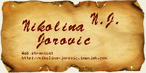 Nikolina Jorović vizit kartica